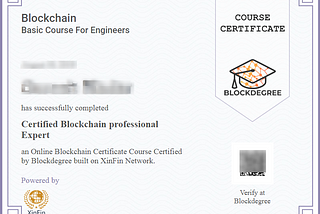 Blockdegree.org to Burn XDC for the Certificates Issued.