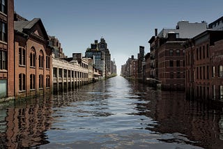 A speculative rendering showing what a hundred-year storm could do to the Meatpacking District decades from now, when sea levels have risen several feet. Photo-illustration: MDI Digital/Jonny Maxfield/Cultura Exclusive/Getty Images, from New York Magazine’s Article, “This is New York in the Not-So-Distant Future”