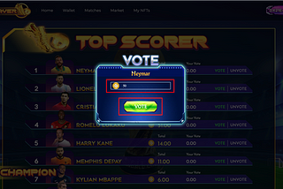 How to join Top Scorer and Champion Voting in NFT Player