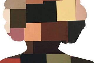Image of woman with variety of colors ranging from Black to Brown to Green