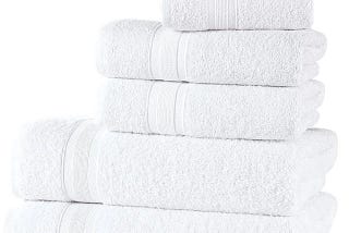White Luxury Bath Towel Set for Bathroom Guests | Image