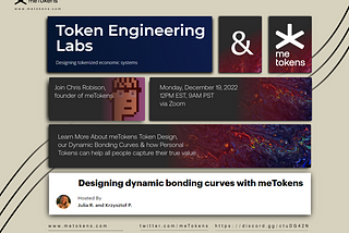 meTokens Explains Its Dynamic Bonding Curves with Token Engineering Labs
