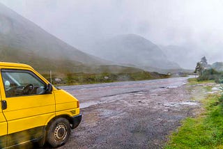 Rainy journey through Glencoe