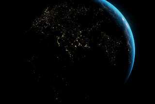 Dark earth with points of light…