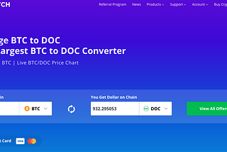 Dollar on Chain (DOC) is live on CoinSwitch
