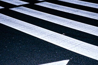 Pedestrian crossing with an arrow