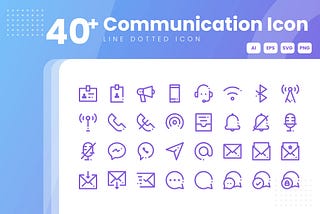 40 Communication Icon Collection Cover Image 1