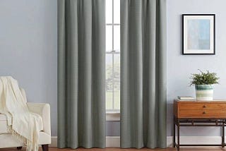 Eclipse Blackout Braxton Thermaback Window Curtain Panel in Gray | Image