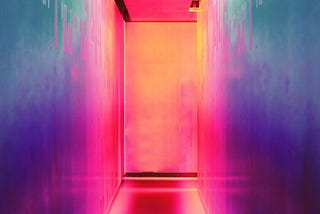 doorway in psycholdellic colors.