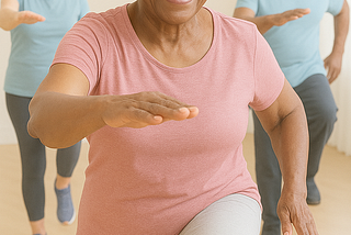 Picture created by AI of elders exercising