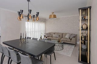 Black & White with Touches of Gold — A Small Bayit VaGan Apartment