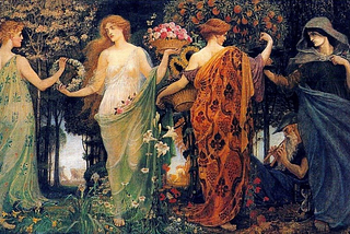 The Masque for the four Seasons Painting by Walter Crane