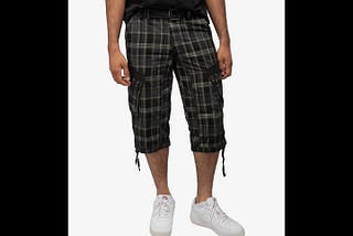 x-ray-mens-belted-18-inseam-below-knee-long-cargo-shorts-plaid-black-size-36-1
