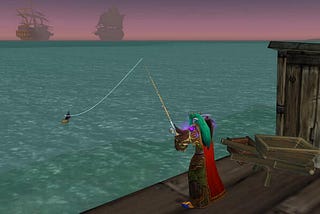 WoW Character fishing