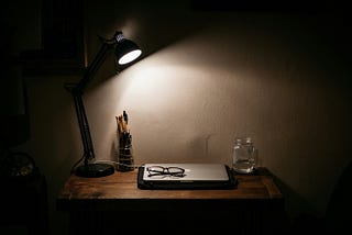 Desk in the dark