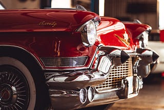 Classic red Cadillac