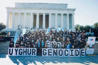 Protestors hoping to end genocide.