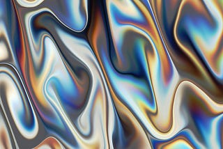 An abstract image of metallic-like material in movement like water.