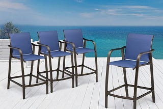 Elegant Counter Height Aluminum Patio Chairs for Outdoor Style | Image