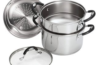 Stainless Steel 3-Quart Food Steamer & Double-Boiler Set | Image