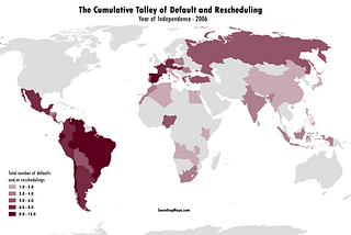 World Debt Default and Rescheduling Occurrences — Sounding Maps