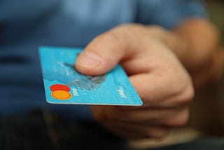 Shopper paying with credit card