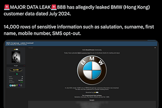 BMW Hong Kong Faces Major Data Breach: 14,000 Customer Records Exposed