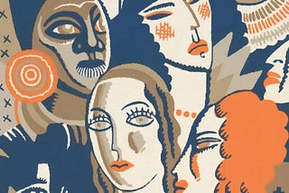 A stylized illustration of diverse human faces representing the ‘human-in-the-loop’ philosophy in Generative AI adoption and organizational change management.
