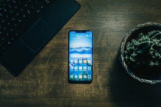 Android phone on a table