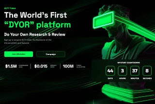 The World’s First DAO powered “#DYOR” platform 
 AltcoinistDAO