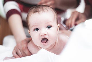 Closeup of a little baby.