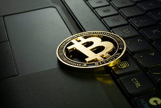 Bitcoin “image” on a keyboard