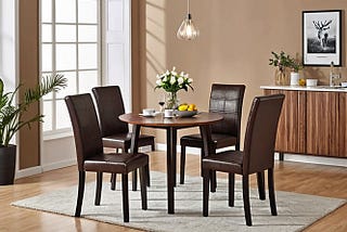 Brown-Faux-Leather-Kitchen-Dining-Chairs-1