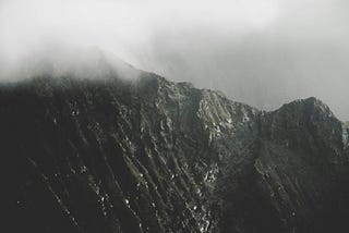 Cloud-enshrowded mountain tops