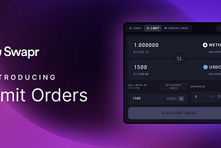 Pushing DeFi Boundaries: 
Swapr Integrates with CoW Limit Orders