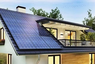 installed smart solar panels on the roof of the house