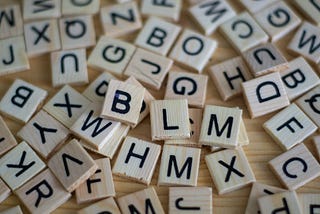 Jumble of Scrabble letters