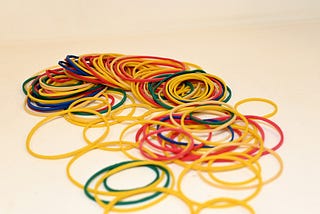 PIle of colorful rubber bands