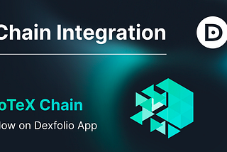 The IoTeX chain is live on Dexfolio!