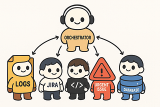 Image generated by DALL·E about how an orchestrator agent is with other agents