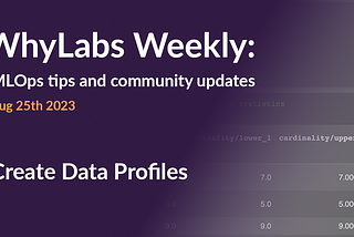 WhyLabs Weekly: Creating powerful data profiles