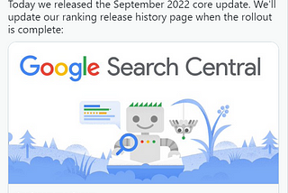 Google releases September 2022 broad core update