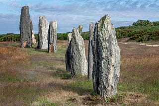 Six Standing Stones in an open field