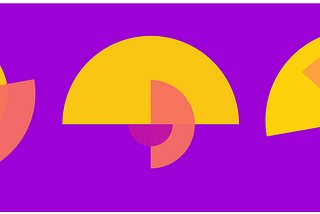 Formas geométricas nas cores laranja, amarelo e vermelho representando seções de um gráfico em pizza. Imagem gerada pela Carolina Leslie com elementos que compõem a identidade visual do Panorama UX