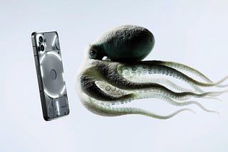 The Nothing Phone (2) with an octopus.