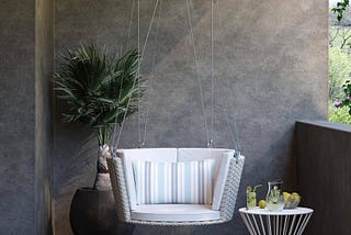 Poolside Gossip Collection Sally Grey Patio Hanging Swing | Image