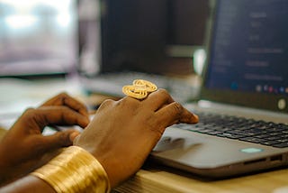 Woman at a laptop chattong on the internet