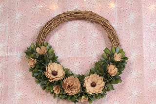 Large Wooden Shaving Wreath for Decorative Display | Image