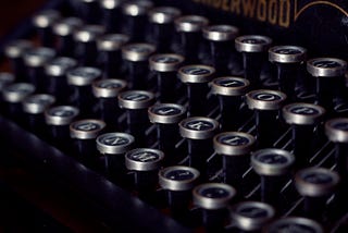 A close up shot of a typewriter keyboard