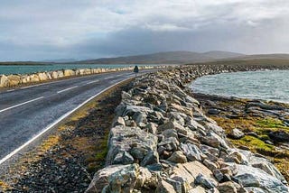 driving through the sea via a cool causeway